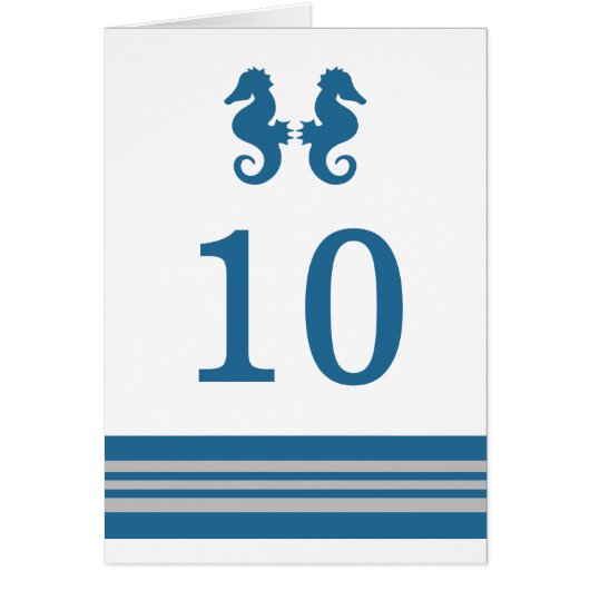 Carte de numéro de table Blue Grey Nautique (Devant)