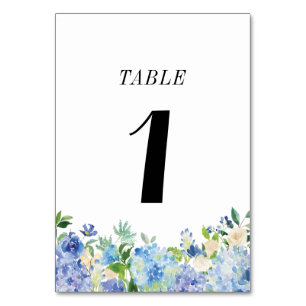 Carte de numéro de table Blue Hydrangea - Table On