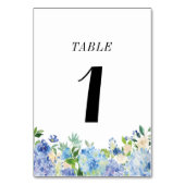 Carte de numéro de table Blue Hydrangea - Table On (Dos)