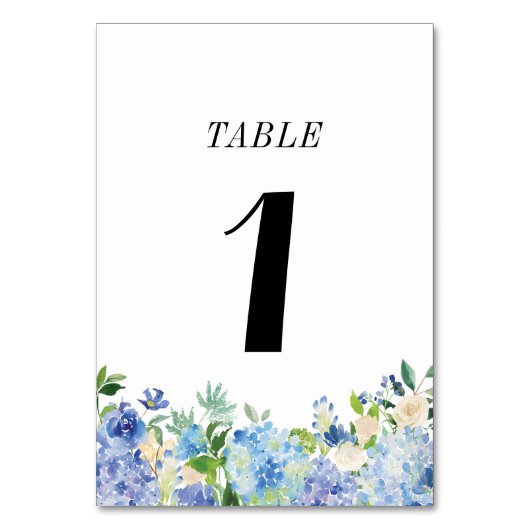 Carte de numéro de table Blue Hydrangea - Table On (Par défaut)