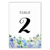 Carte de numéro de table Blue Hydrangea - Tableau  (Dos)