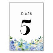 Carte de numéro de table Blue Hydrangea - Tableau  (Dos)