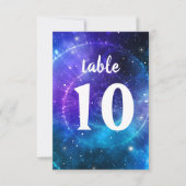 Carte de numéro de table Blue Purple B'nai Mitzvah (Devant)