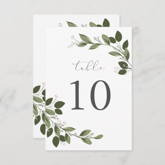 Carte de numéro de table Blushing Sprigs (Devant / Derrière)
