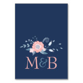 Carte de numéro de table Boho floral mariage Blush (Dos)