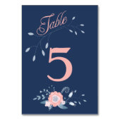 Carte de numéro de table Boho floral mariage Blush (Par défaut)