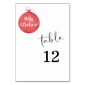Carte de numéro de table Boule de Noël (Dos)