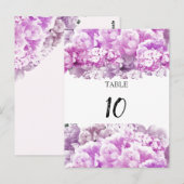 Carte de numéro de table Bouquet Monochrome Rose (Devant / Derrière)