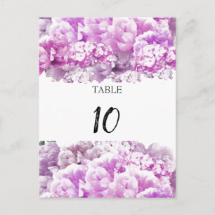 Carte de numéro de table Bouquet Monochrome Rose
