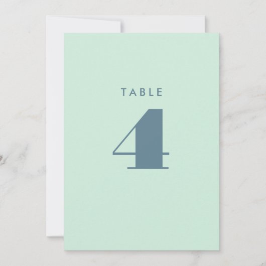 Carte de numéro de table Bright Blue Bold Typograp (Devant)