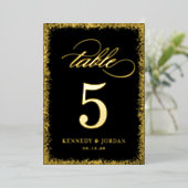 Carte de numéro de table brillant brillant VRAI FO (Debout devant)