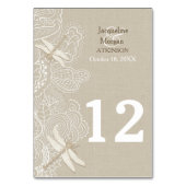 Carte de numéro de table Burlap and Lace Rustic Ma (Dos)