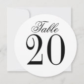 Carte de numéro de table Cercle Mariage noir et bl (Dos)