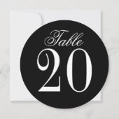 Carte de numéro de table Cercle Mariage noir et bl (Dos)