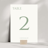 Carte de numéro de table Chic Sage Green & Ivory M