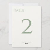 Carte de numéro de table Chic Sage Green & Ivory M (Dos)