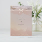 Carte de numéro de table chic Taupe Beige Étoile d (Debout devant)