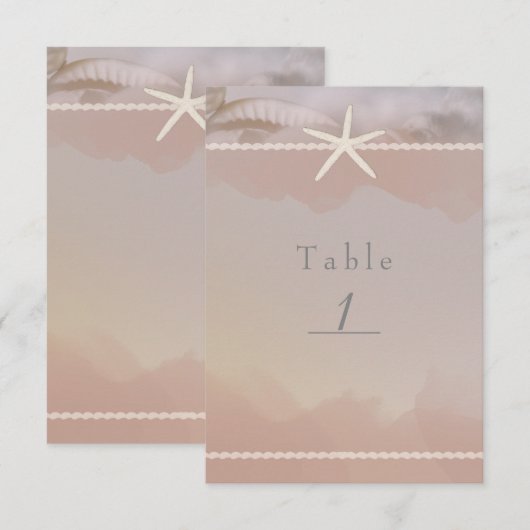 Carte de numéro de table chic Taupe Beige Étoile d (Devant / Derrière)