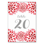 Carte de numéro de table Chrysanthemum à aquarelle (Dos)