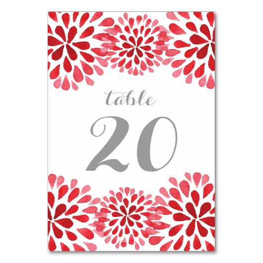 Carte de numéro de table Chrysanthemum à aquarelle (Par défaut)