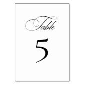 Carte de numéro de table classique (Dos)