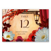 Carte de numéro de table classique florale bohème (Devant)
