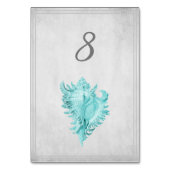 Carte de numéro de table Conch turquoise (Dos)