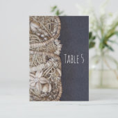 Carte de numéro de table coquilles Puka de plage é (Debout devant)