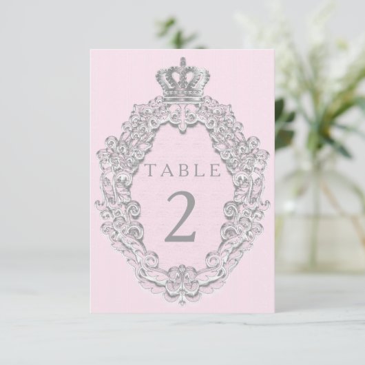 Carte de numéro de table Couronne de Princesse de  (Debout devant)