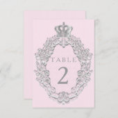 Carte de numéro de table Couronne de Princesse de  (Devant / Derrière)