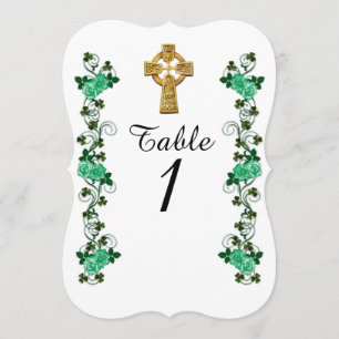carte de numéro de table Croix celtique irlandaise