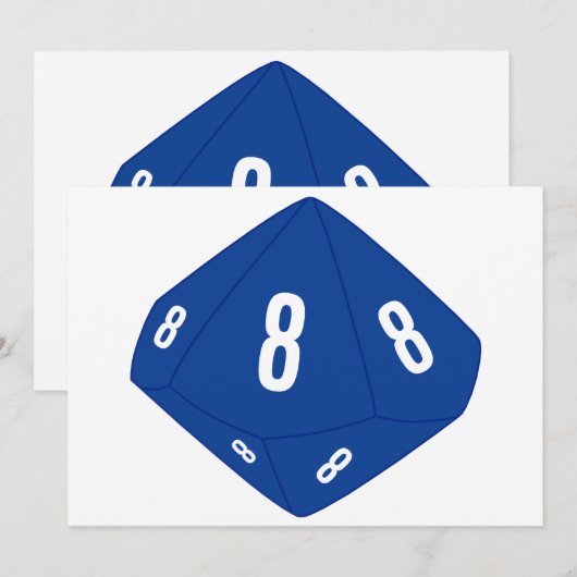 Carte de numéro de table D10 bleue (Devant / Derrière)