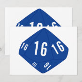Carte de numéro de table D10 (contour bleu foncé) (Devant / Derrière)