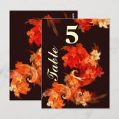 Carte de numéro de table Dancing Firebirds (Devant / Derrière)