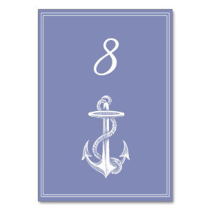 Carte de numéro de table d'Ancre nautique périphér