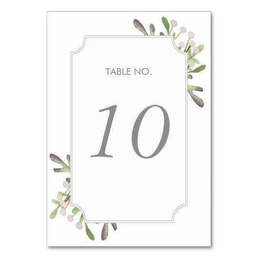 Carte de numéro de table d'aquarelle élégante (Par défaut)