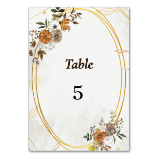 Carte de numéro de table d'automne Rustique person