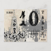 Carte de numéro de table de affiche de Chandeliers (Dos)