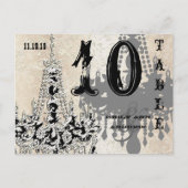Carte de numéro de table de affiche de Chandeliers (Devant)