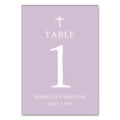Carte de numéro de table de baptême de fille de cr (Dos)