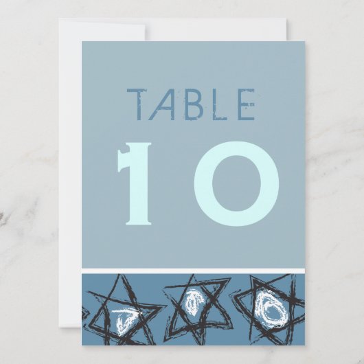 Carte de numéro de table de Bat mitzvah de barre d (Dos)