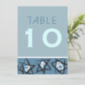 Carte de numéro de table de Bat mitzvah de barre d (Debout devant)