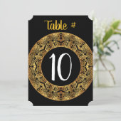 Carte de numéro de table de Bat Mitzvah en OR (Debout devant)