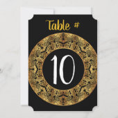 Carte de numéro de table de Bat Mitzvah en OR (Dos)