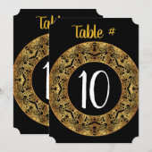Carte de numéro de table de Bat Mitzvah en OR (Devant / Derrière)
