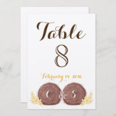 Carte de numéro de table de bottes de foin de mari (Devant / Derrière)