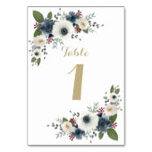 Carte de numéro de table de Bouquet d'anémone pers (Par défaut)