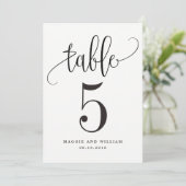 Carte de numéro de table de calligraphie (Debout devant)