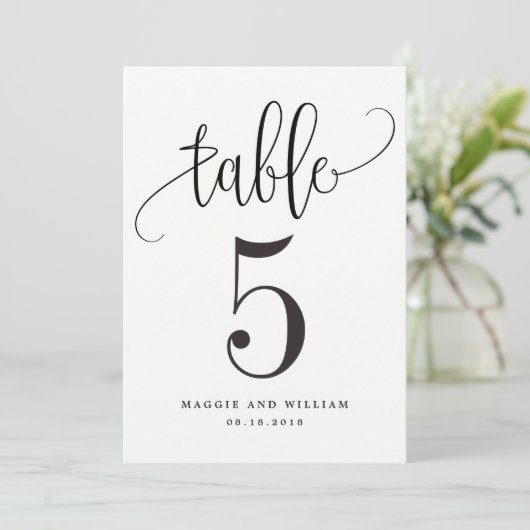 Carte de numéro de table de calligraphie (Debout devant)