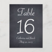 Carte de numéro de table de Chalkboard Look Mariag (Devant)